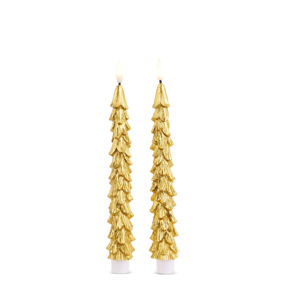 8.5" Gold Tree Taper Candles - Sold as Set