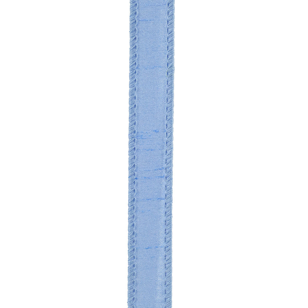 Front view of a roll of 7/8 inch wide Dupioni wired edge ribbon in solid color.