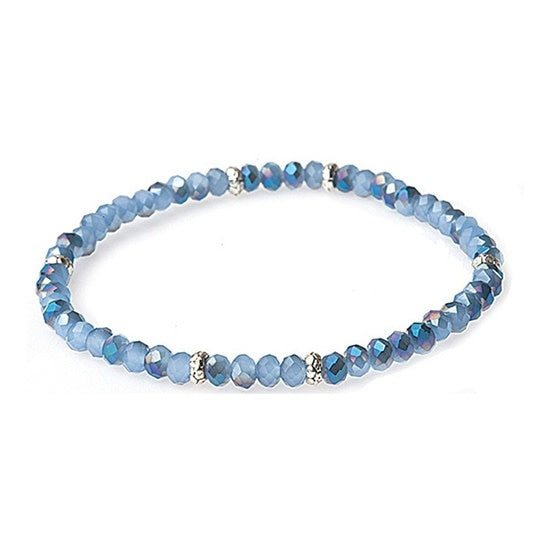 Silver accent mini crystal bracelet with a delicate chain link design.