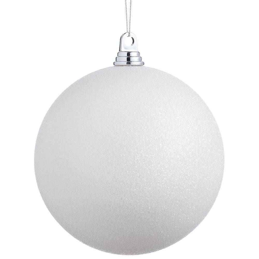 8" Glittered Plastic Ball Ornament