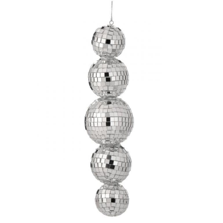 Silver multi-mirror ball ornament with reflective facets