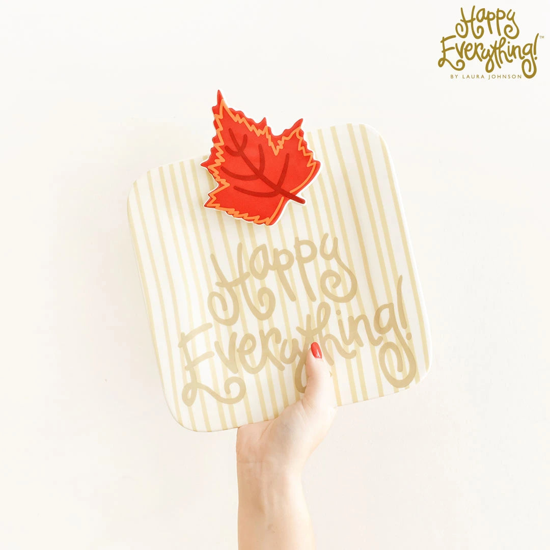 9.25 Inc Neutral Skinny Stripe Happy Everything  Mini Platter