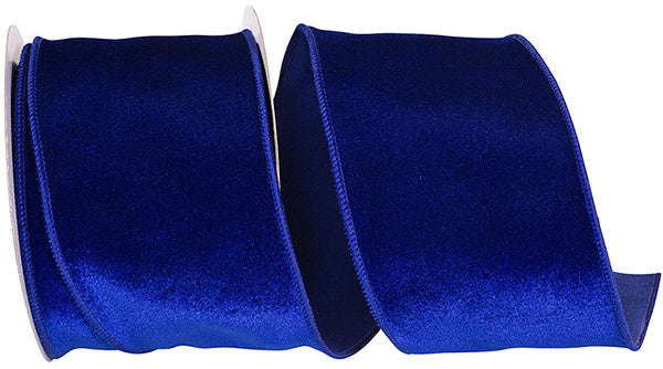 Royal velvet ribbon with wired edge on a white background