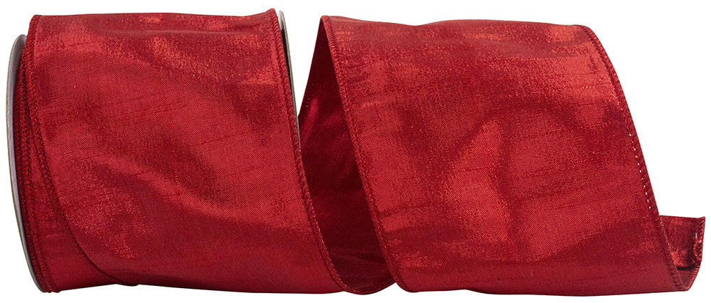 4" Metallic Dupioni Texture Colors Wired Edge Ribbon