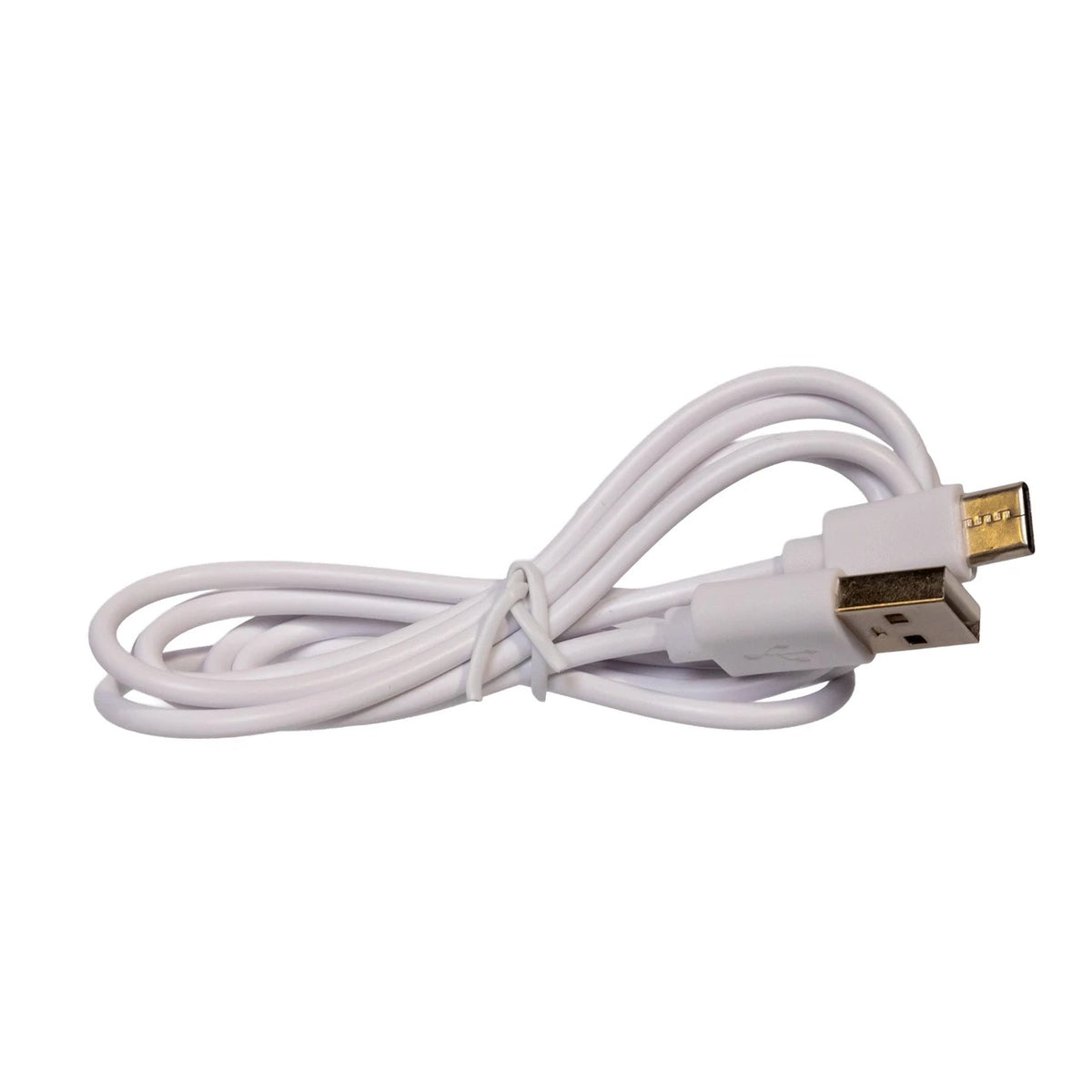 White USB-A to USB-C charging cable for powering the Nutcracker Suite water lantern.