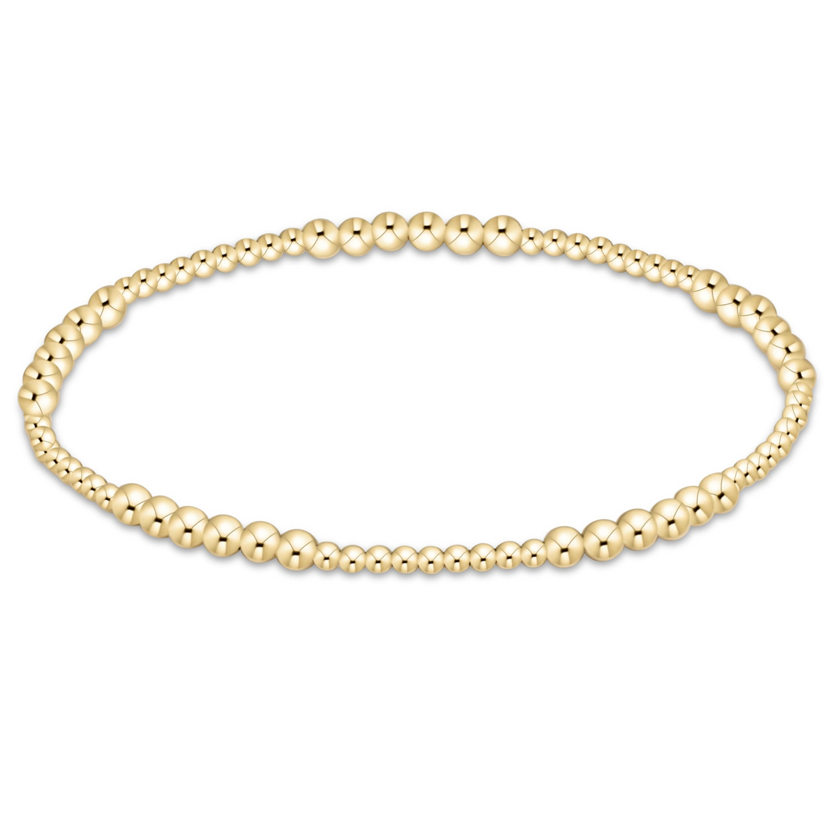 Blissful Gold 3mm Bracelet featuring alternating 2mm and 3mm 14kt gold-filled beads.