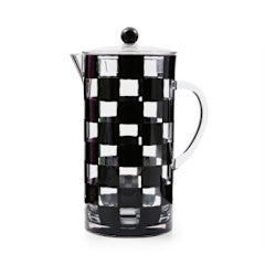 Black checkered acrylic pitcher with handle