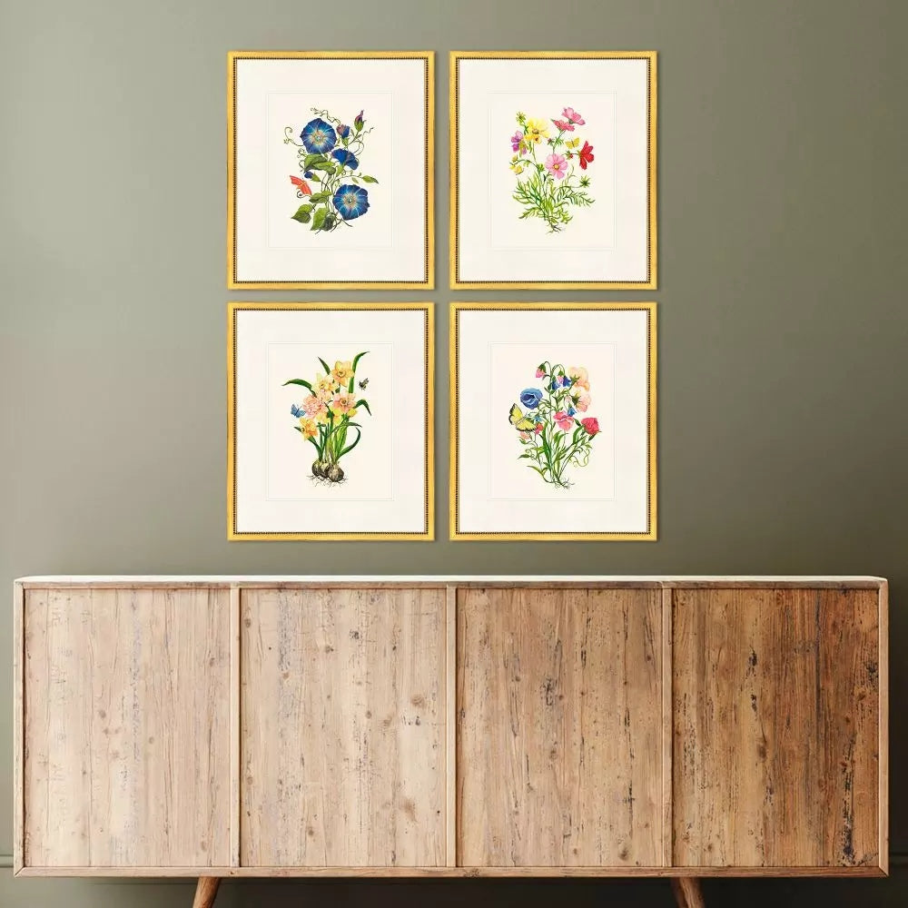 Delicate Medley II print art featuring a soft floral medley pattern on an off-white background.