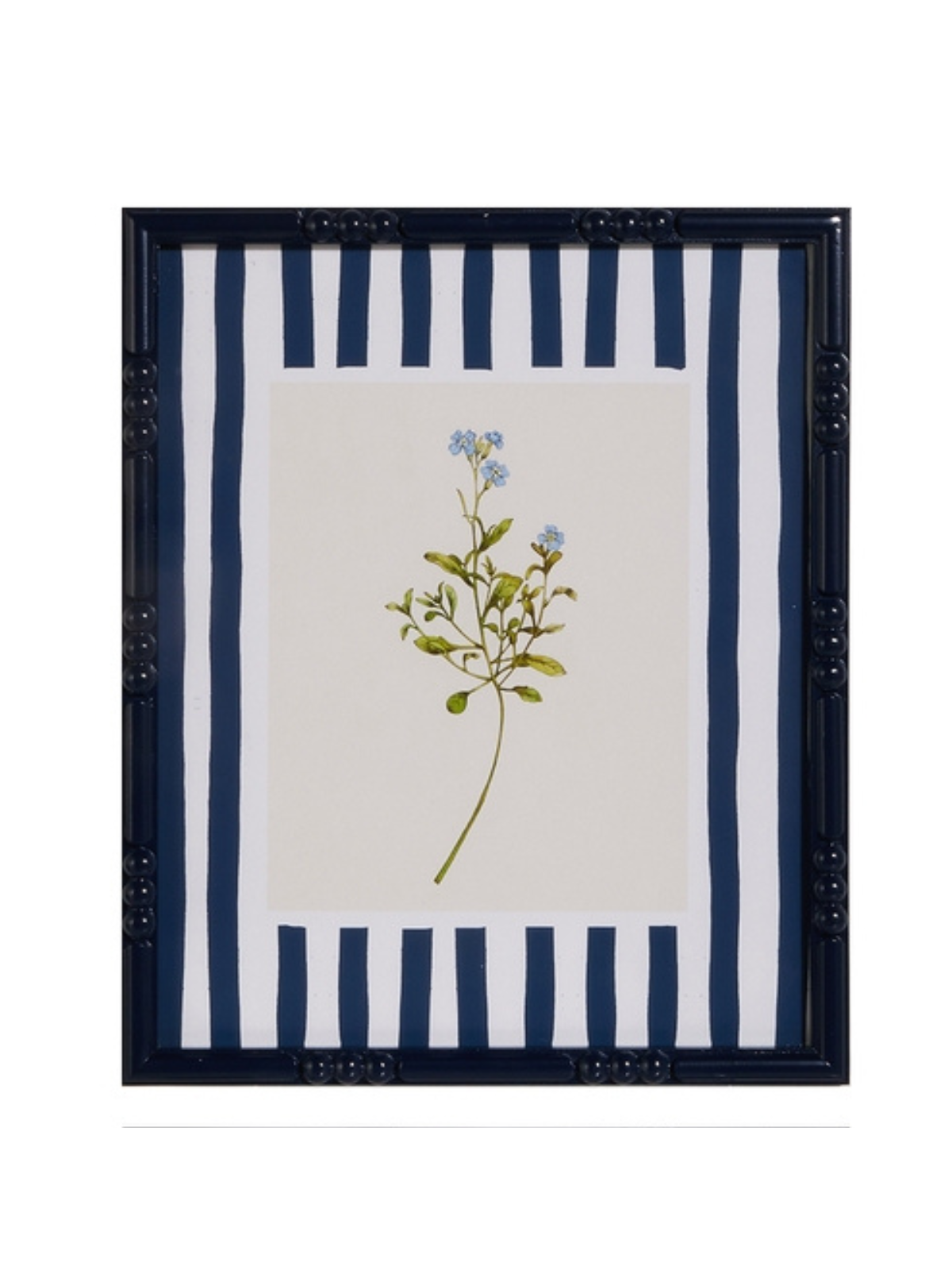 Framed wall art featuring a vibrant blue summer-themed illustration on wood.