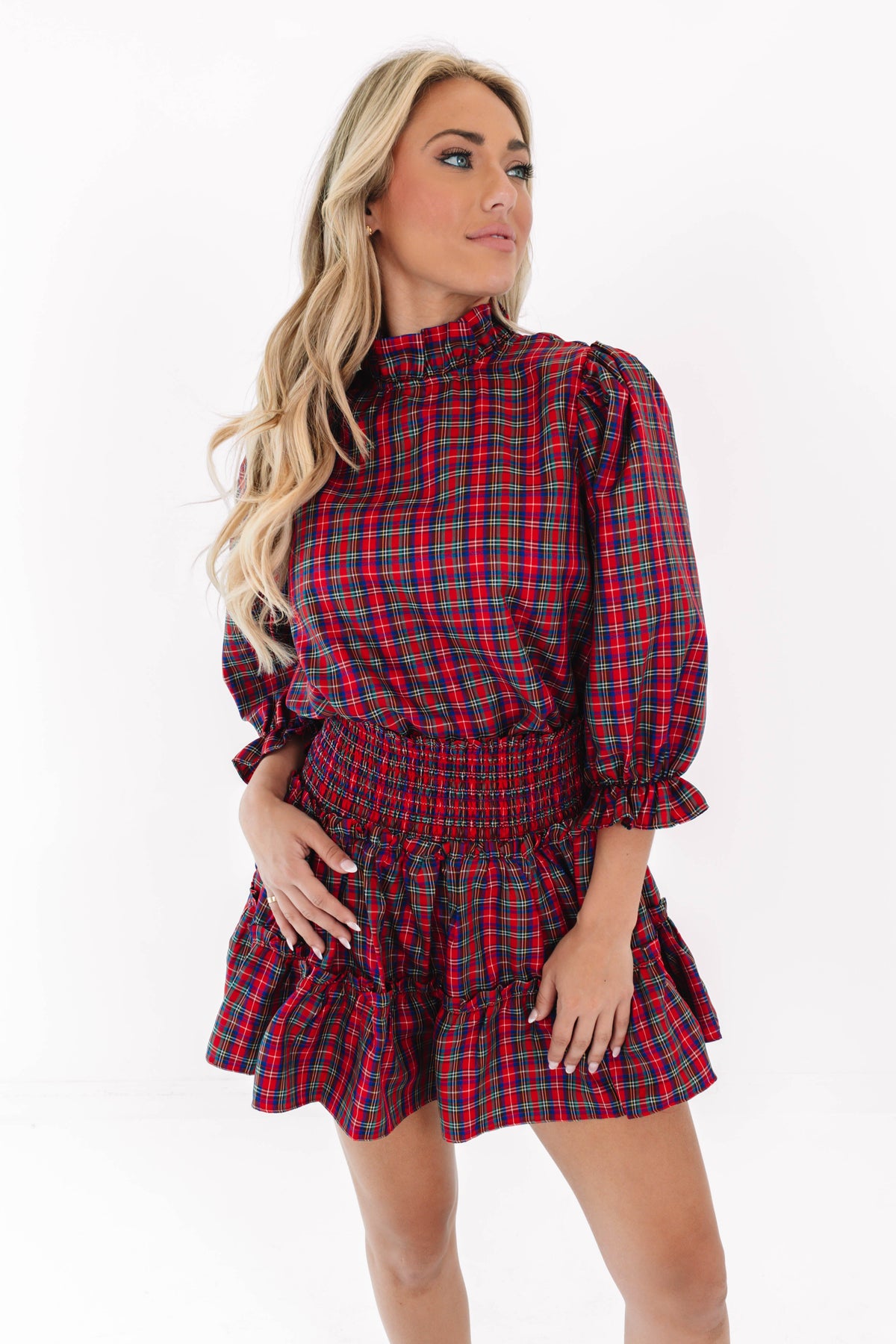 Mara Long Sleeve Bow Top in Raya pattern, view 2