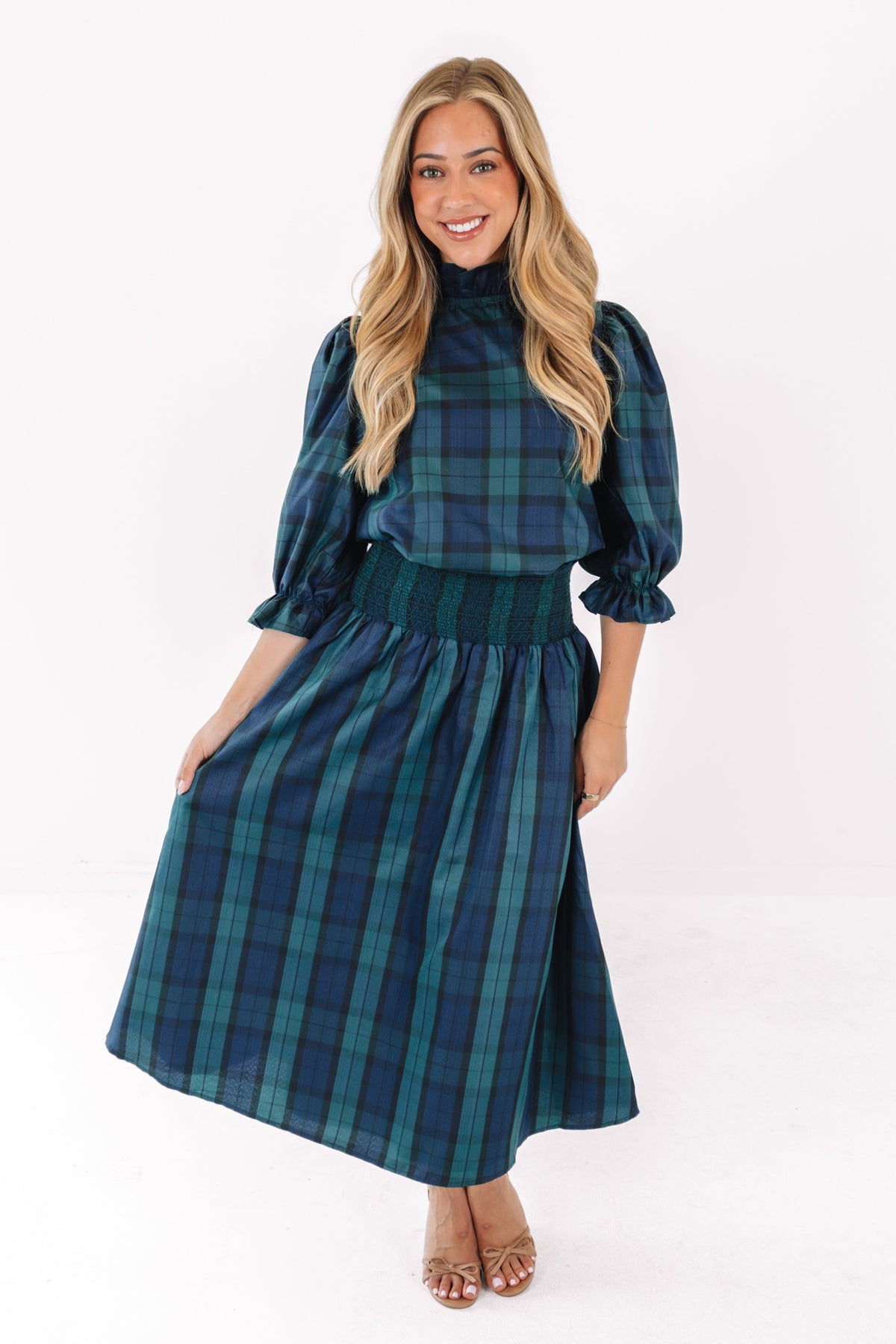 Cindy Long Sleeve Bow Top in Harlan pattern, view 2