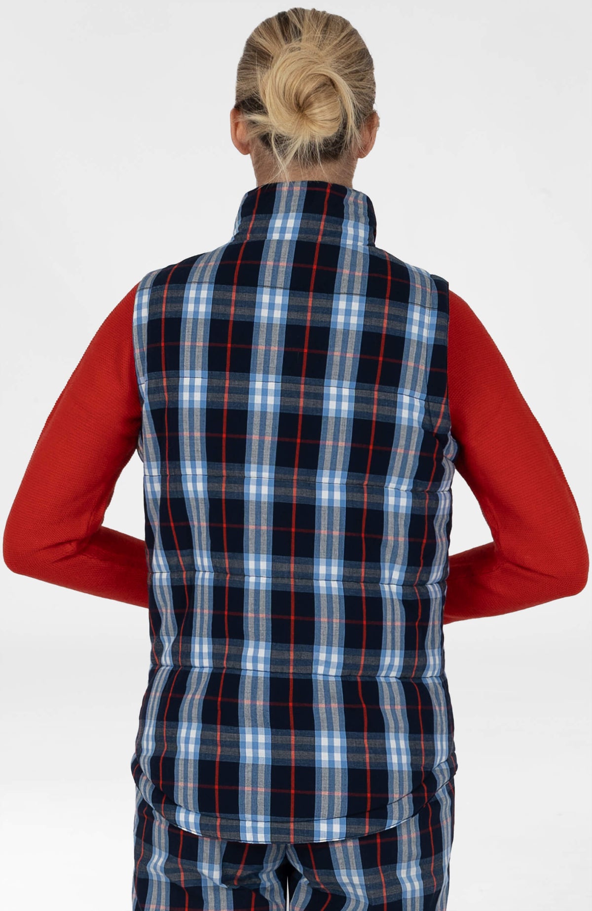 Blue Fabuloso Cotton Puffer Vest back
