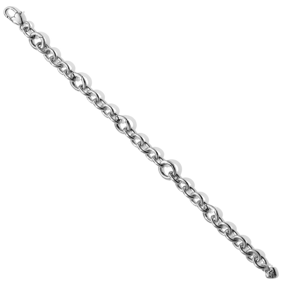 Silver-plated Luxe Link Charm Bracelet with chunky links and a lobster claw closure.