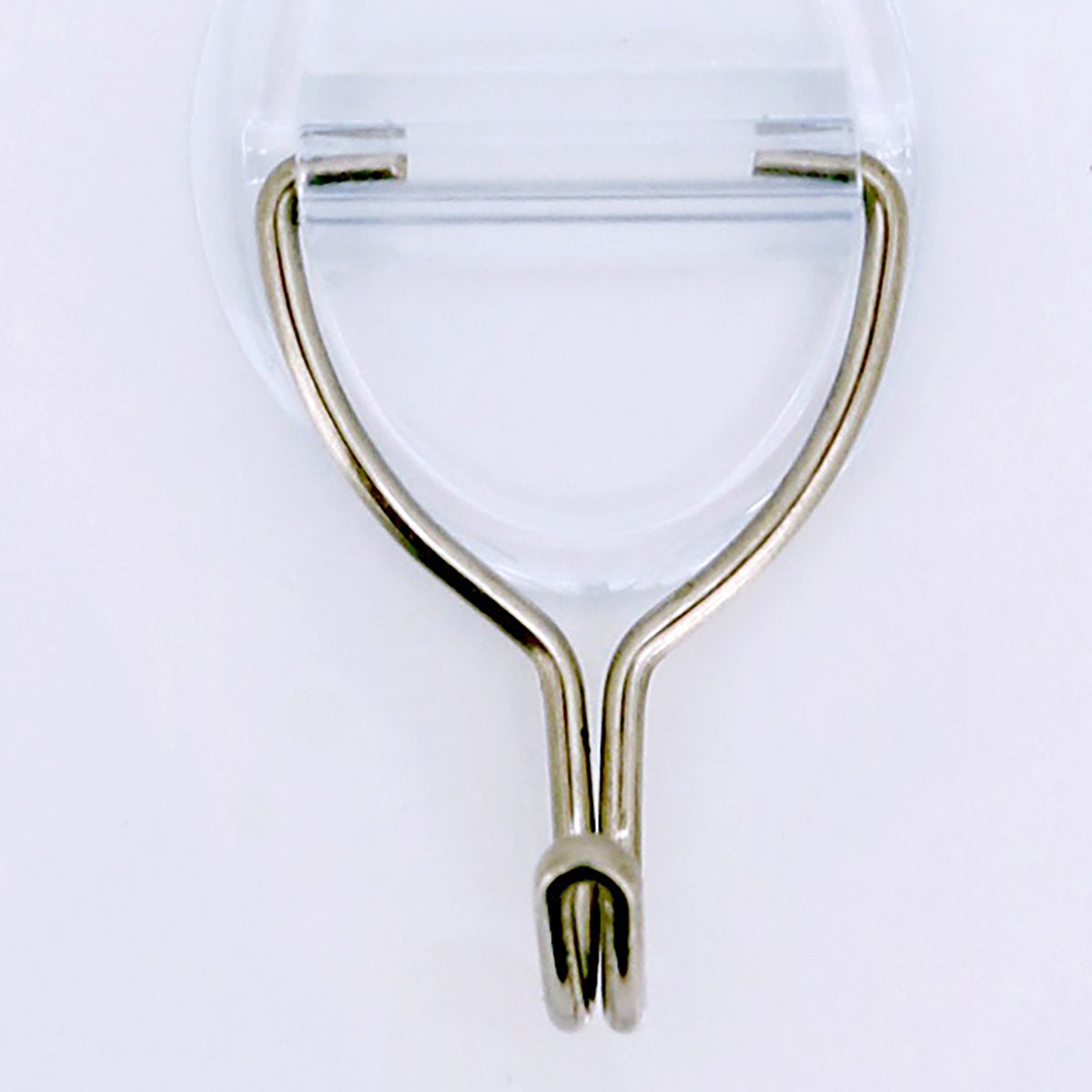 Clear adhesive wreath hanger with a sturdy metal hook for front door or indoor use.