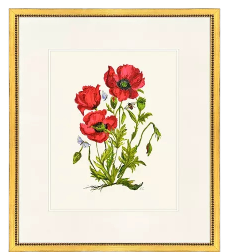 Framed print titled Delicate Medley III featuring a delicate floral pattern in soft colors on white paper.