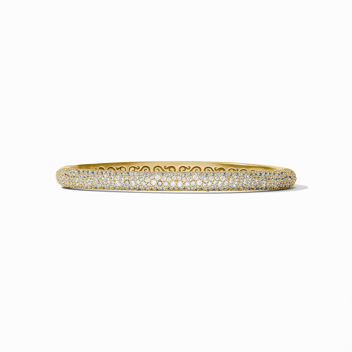 Stardust Hinge Bangle in 24K gold plate with pavé cubic zirconia detailing.