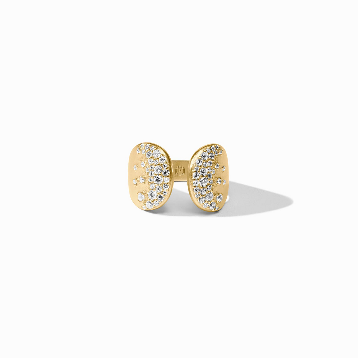 Stardust Ring in 24K gold plate with cubic zirconia accents and Julie Vos hallmark.