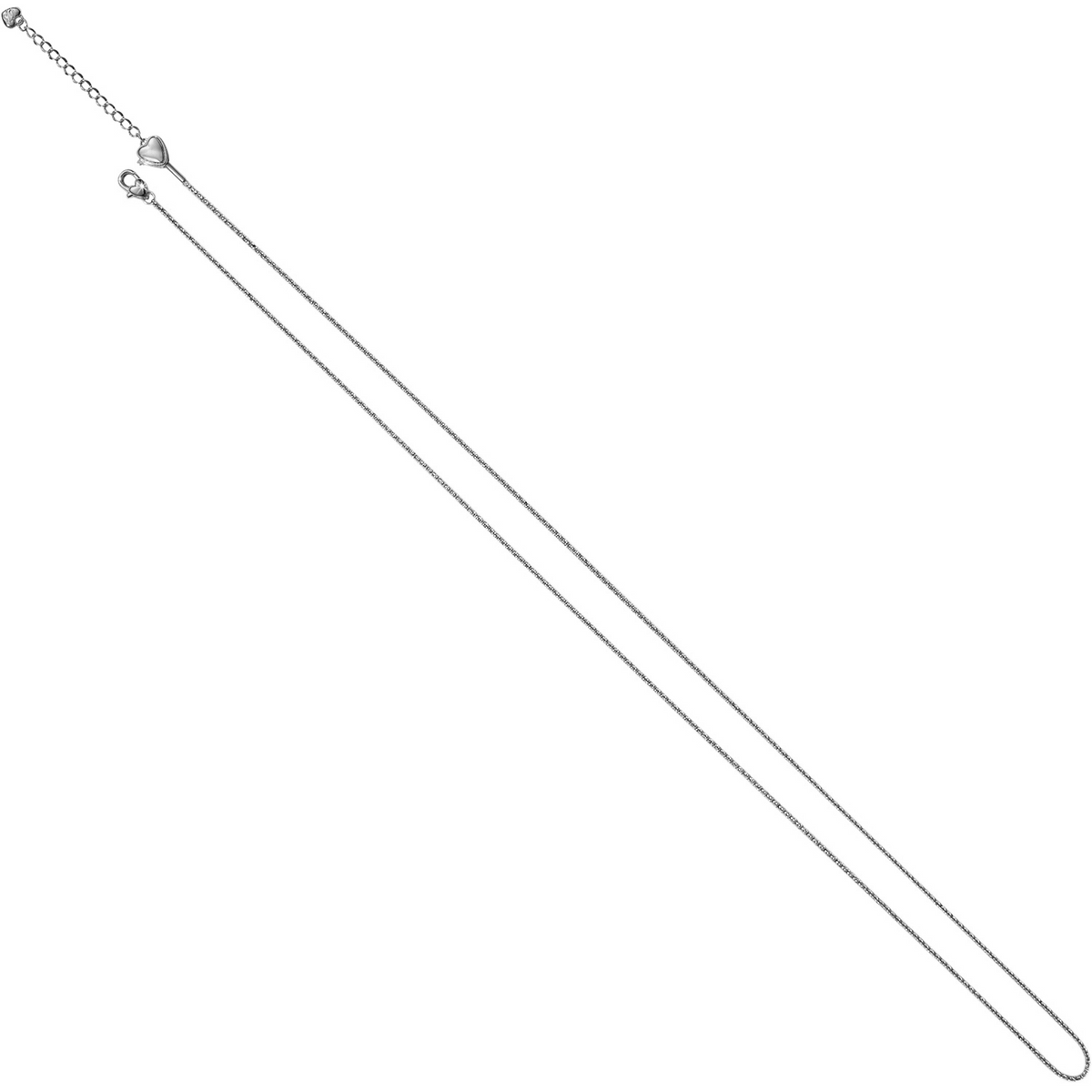 Vivi Delicate Long Charm Necklace in silver-plated finish with adjustable lobster claw closure.
