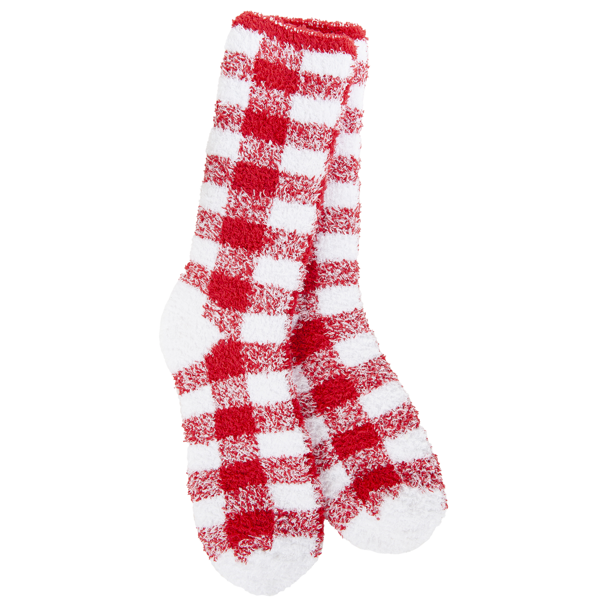 World's Softest Fireside Crew socks in Crimson White, UPC 053455106223