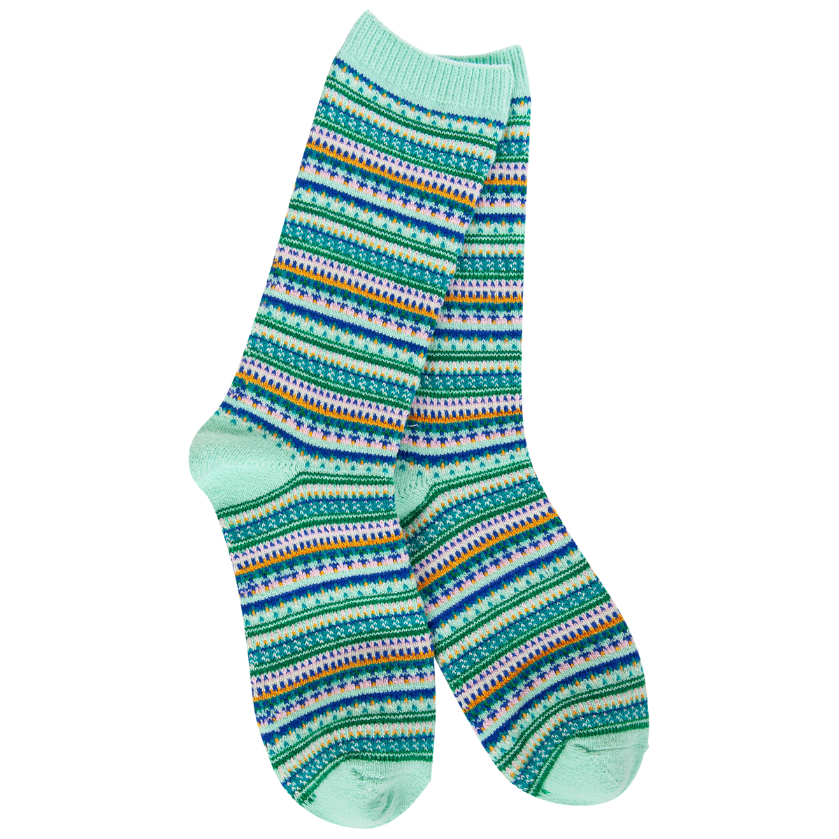 Cozy Crew Socks in soft gray with a subtle striped pattern