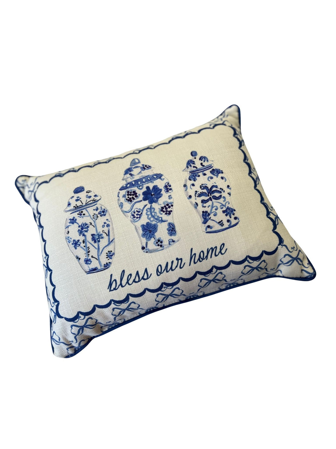 Chinoiserie Vases and Bows + Accent Piping (Bless Our Home)