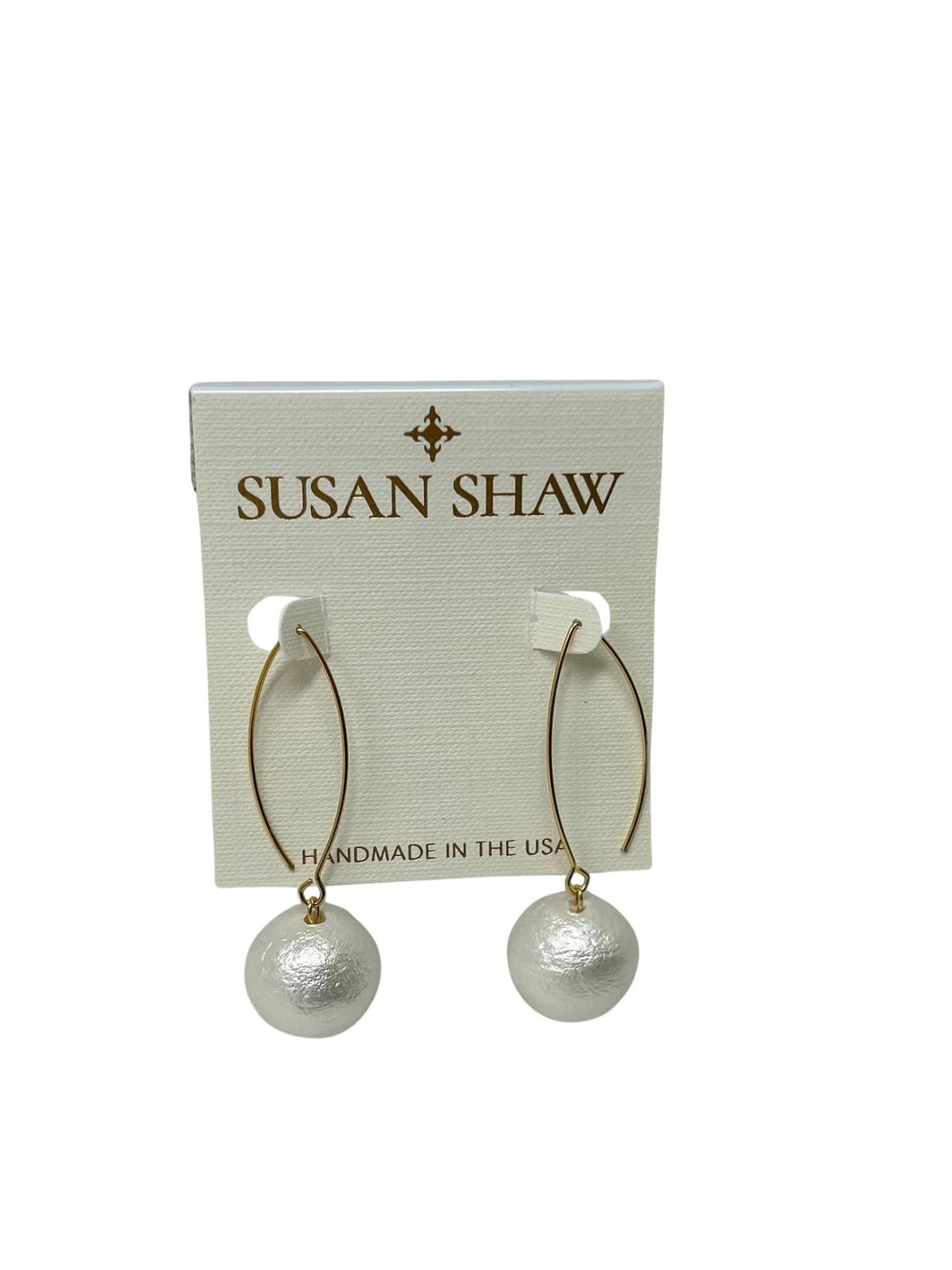 Handcast Gold Threader Cotton  Pearl Earrings
