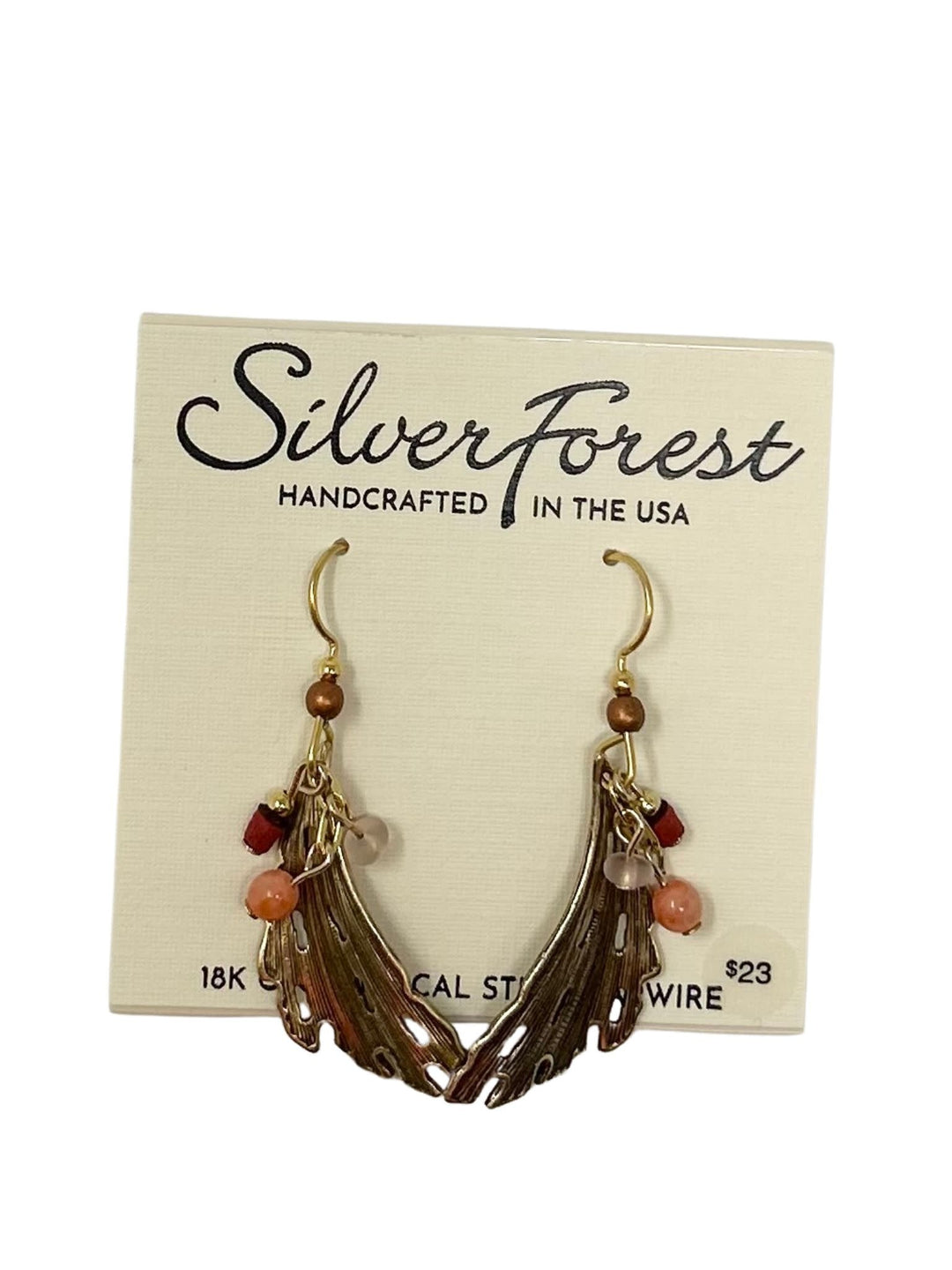 Feather-Look with Beads Earrings