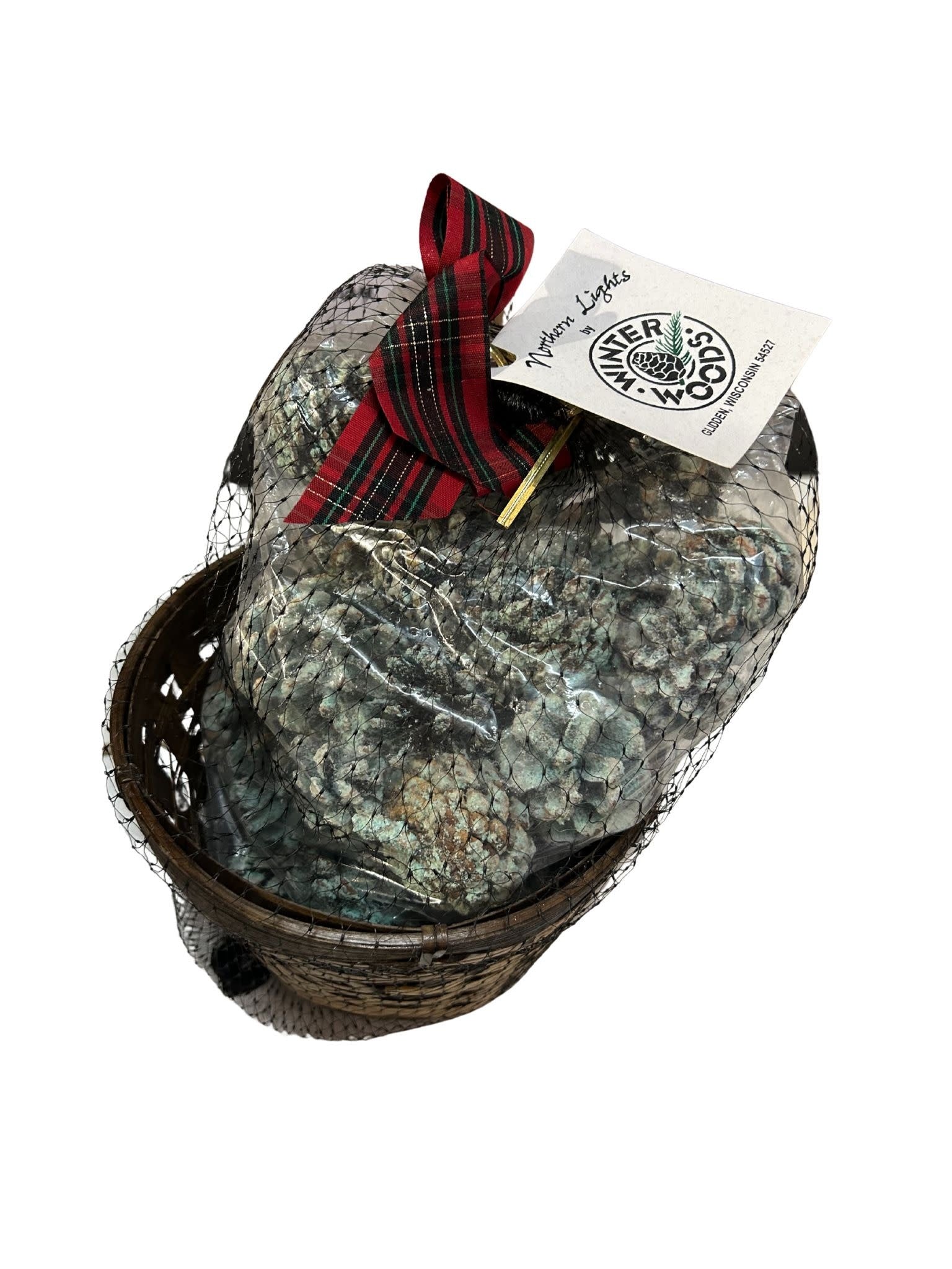 Two Tone woven basket with a natural finish.
