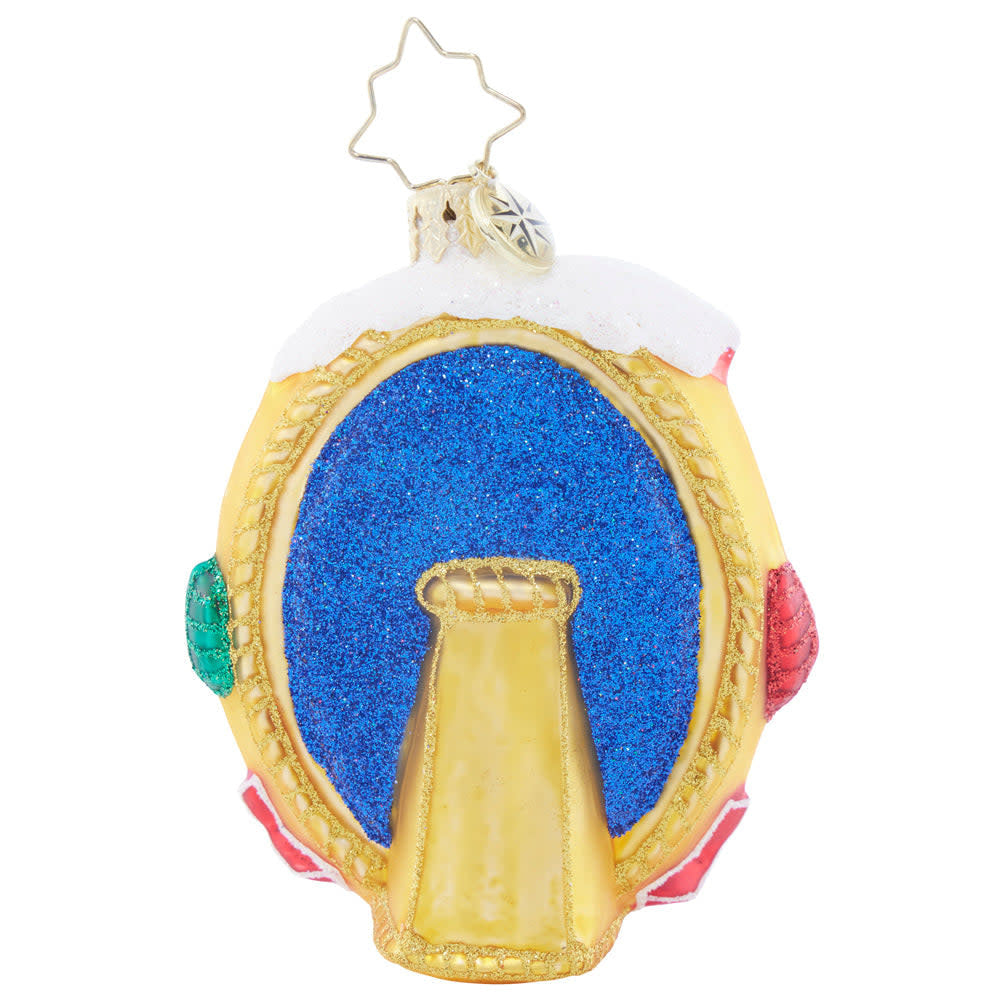 Gold-framed snowman ornament pair with bow tie