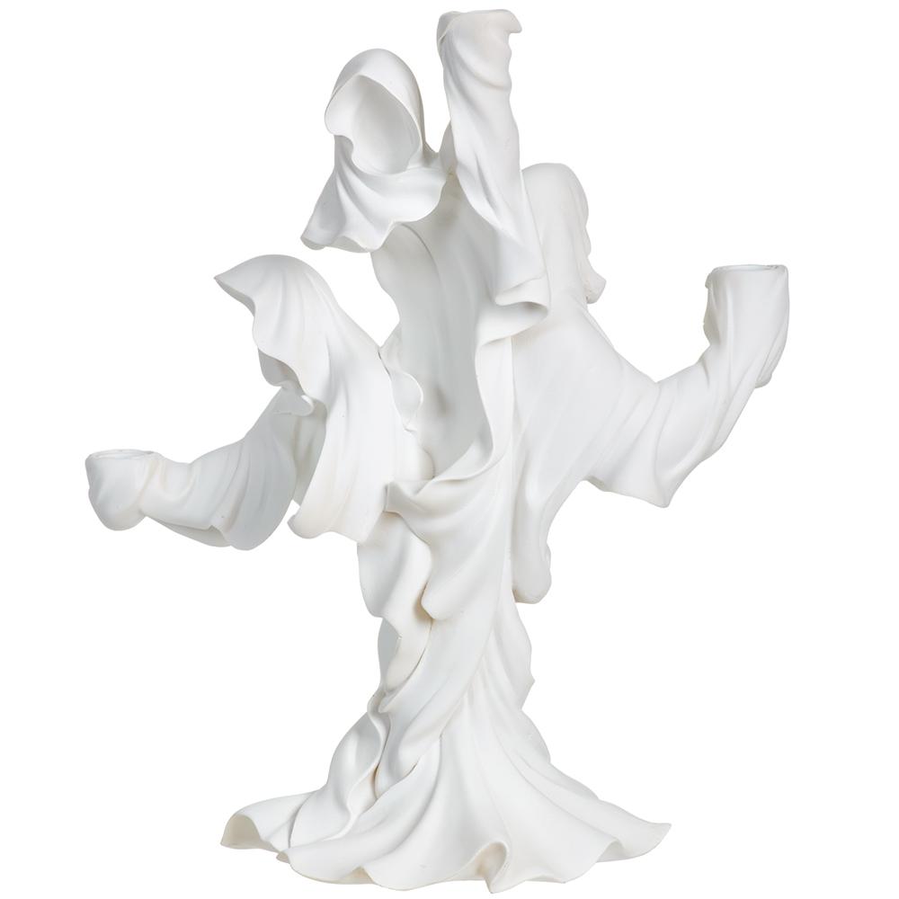 17" Ghost Taper Candle Holder White