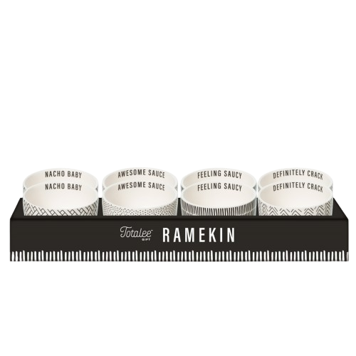 Square white ceramic ramekin with a smooth glazed finish.