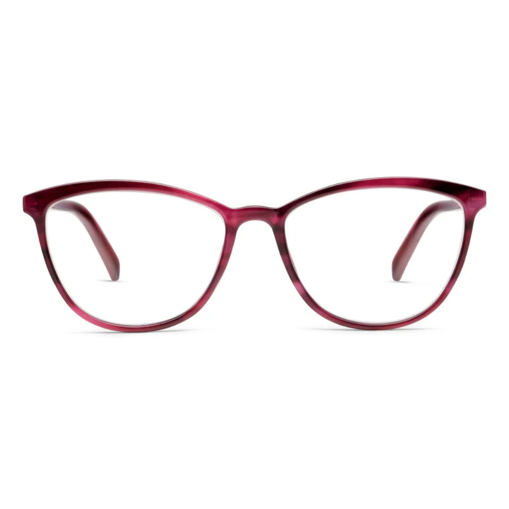Bengal eyeglasses with recycled polycarbonate frames in a sleek silhouette featuring spring hinges and blue light filtering lenses.