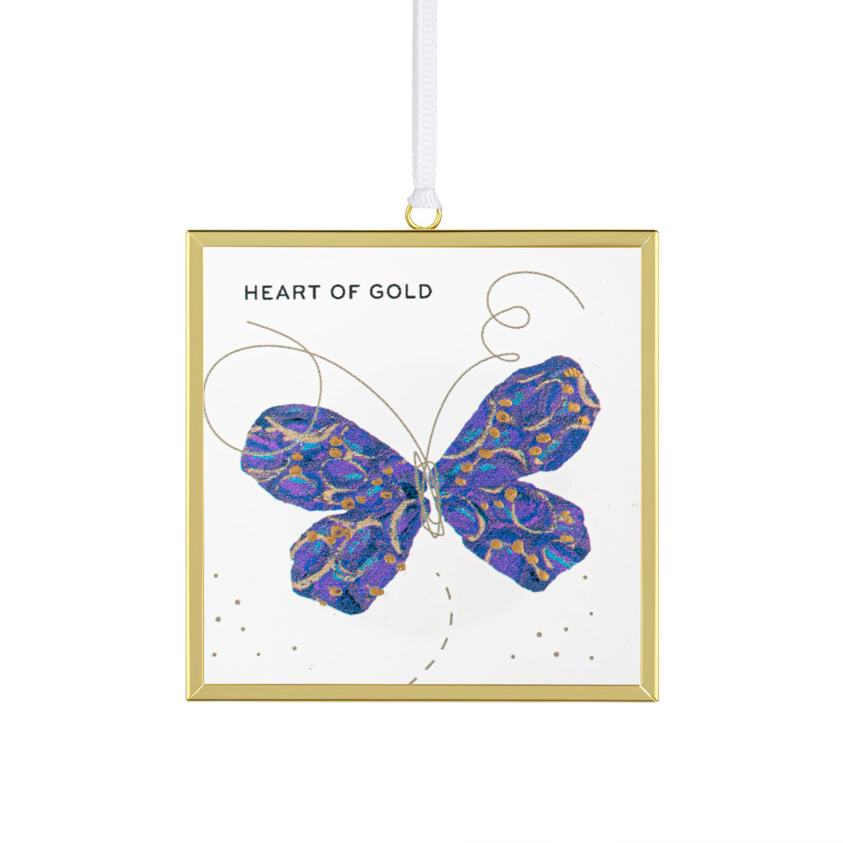 Iron butterfly suncatcher with glass wings in a natural pose.