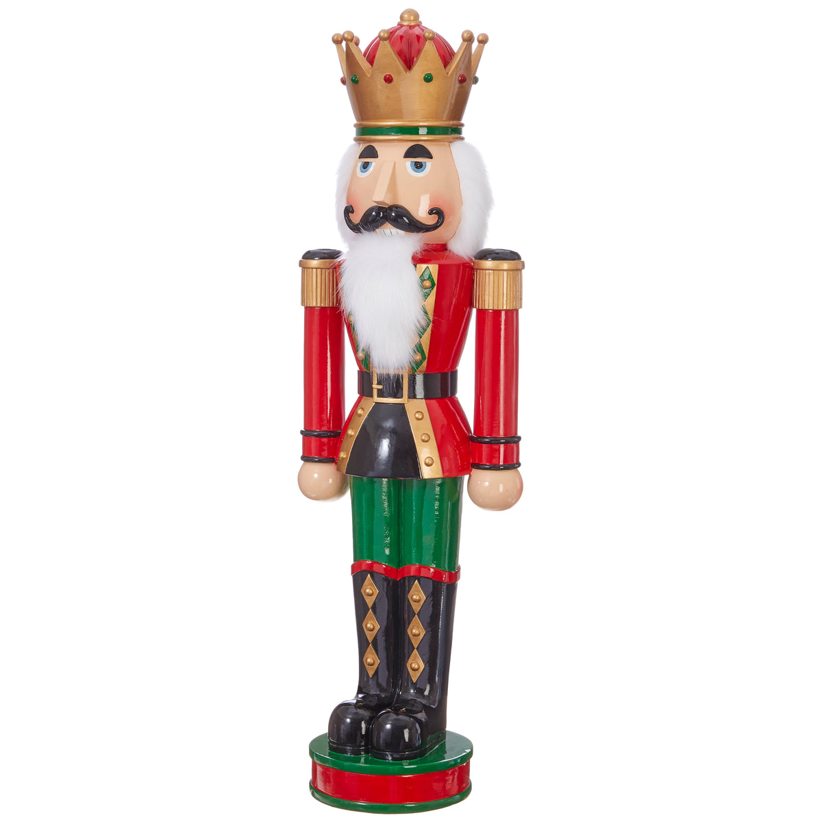 Resin nutcracker figurine with a tall silhouette, standing approximately 29.5 inches high.