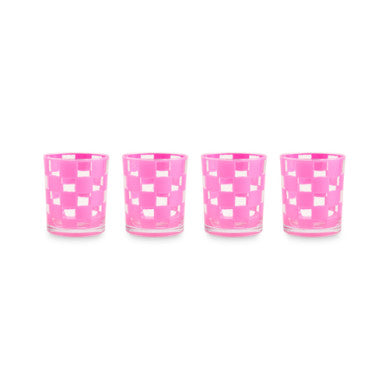 Check Acrylic Tumbler - Set Of 4