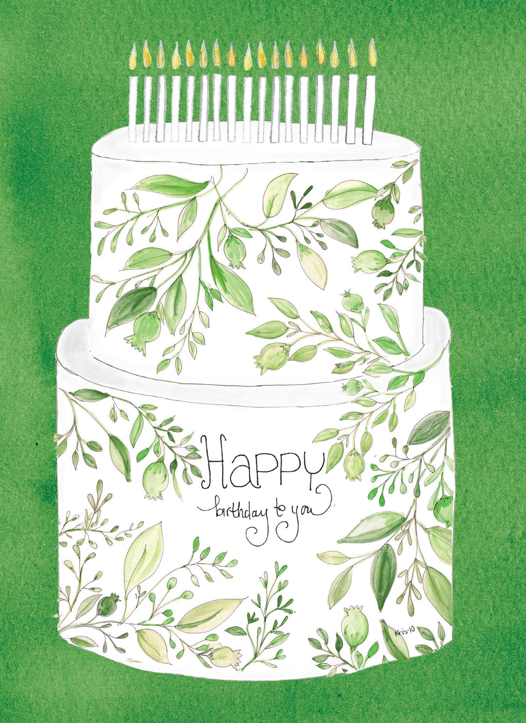 Cake Greenery Birthday Card