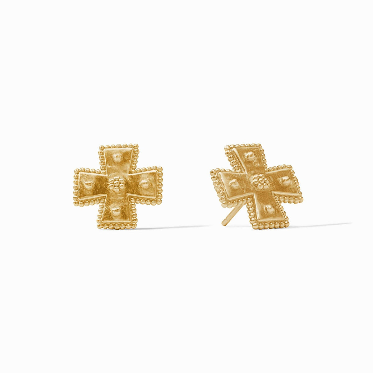 Canterbury Stud earring with a small round post featuring gold plating.