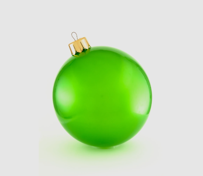 A large white inflatable Holiball ornament with a smooth spherical shape.