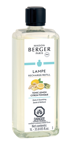 Lampe Berger recharge refill bottle with white cap against a neutral background.