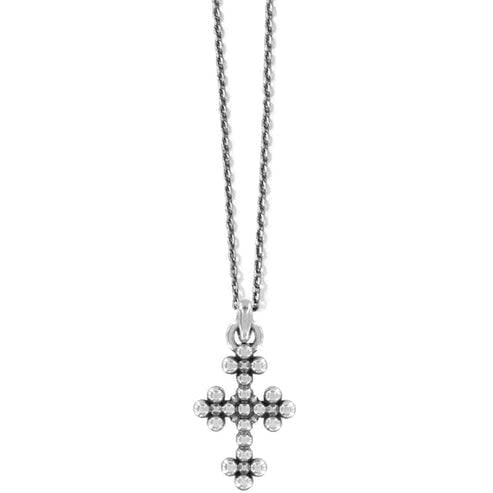 Silver two-tone adjustable necklace with a Swarovski crystal pendant shaped like Bath Abbey stained glass.