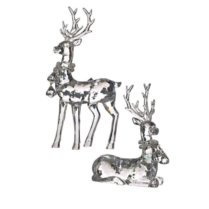 Acrylic deer figurine with a sparkling jewel choker around its neck.