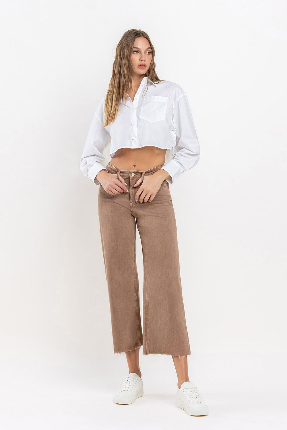 Stella High Rise Crop Wide Leg Jeans