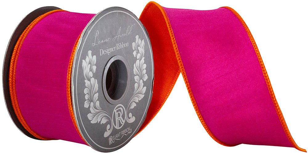 Dupioni ribbon with two-tone reversal effect in deluxe backed wired edge style