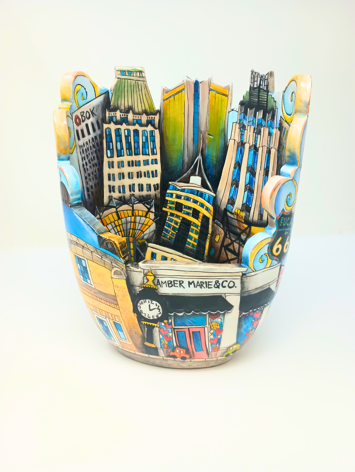 Handcrafted ceramic City Bowl in earthy tones with a subtle organic glaze pattern and rounded silhouette.