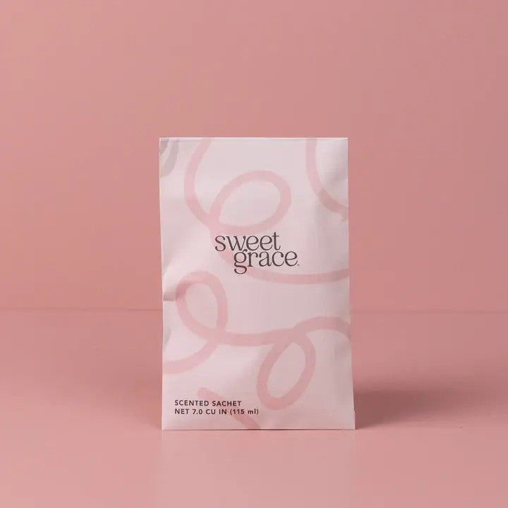 Scented sachet Sweet Grace with modern swirl pattern in neutral tones