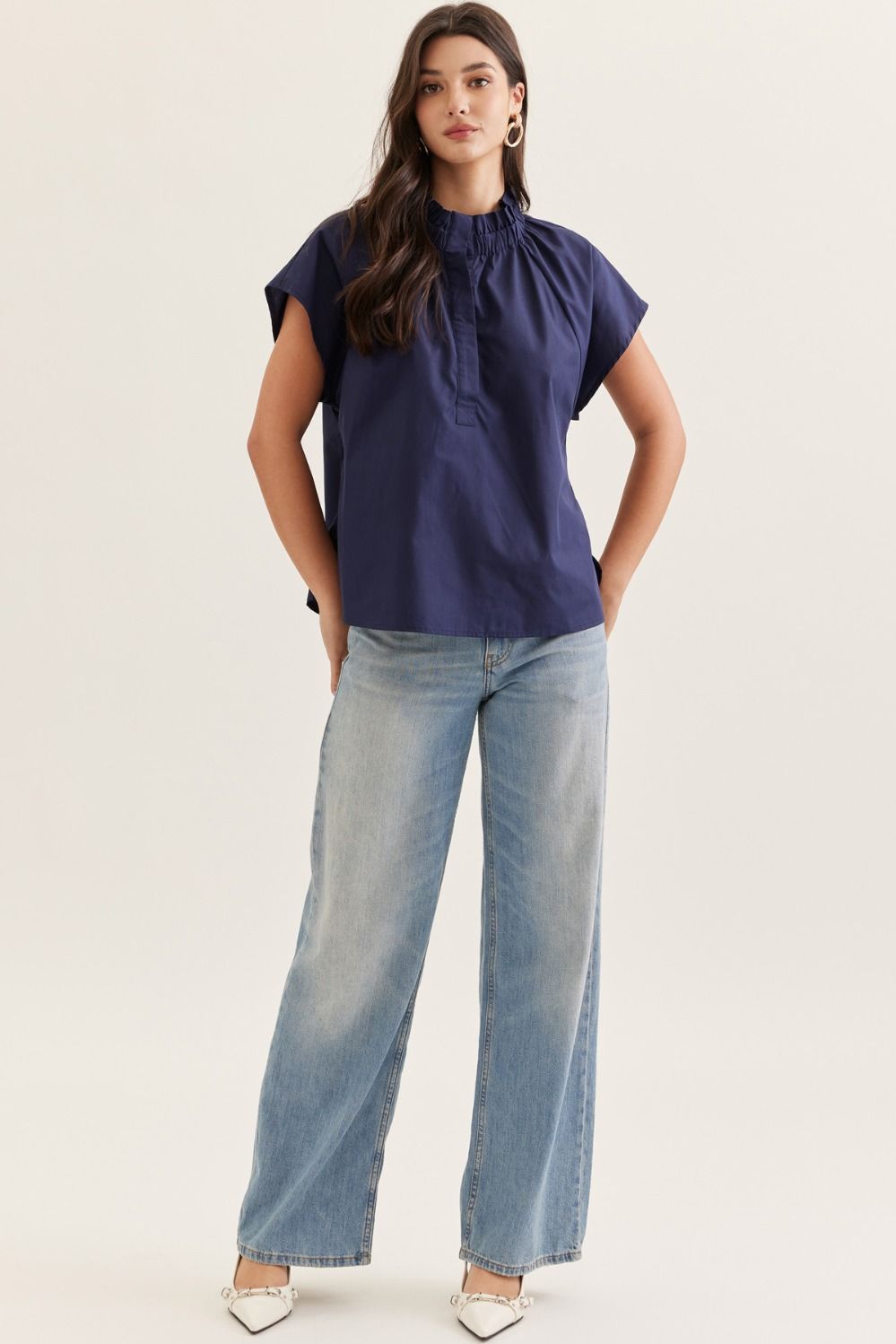 Amiyah Solid Cap Sleeve Top
