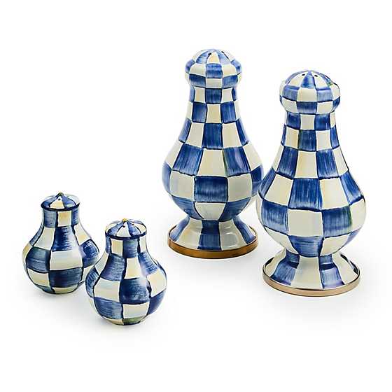 Royal Check Enamel Large Salt & Pepper Shakers