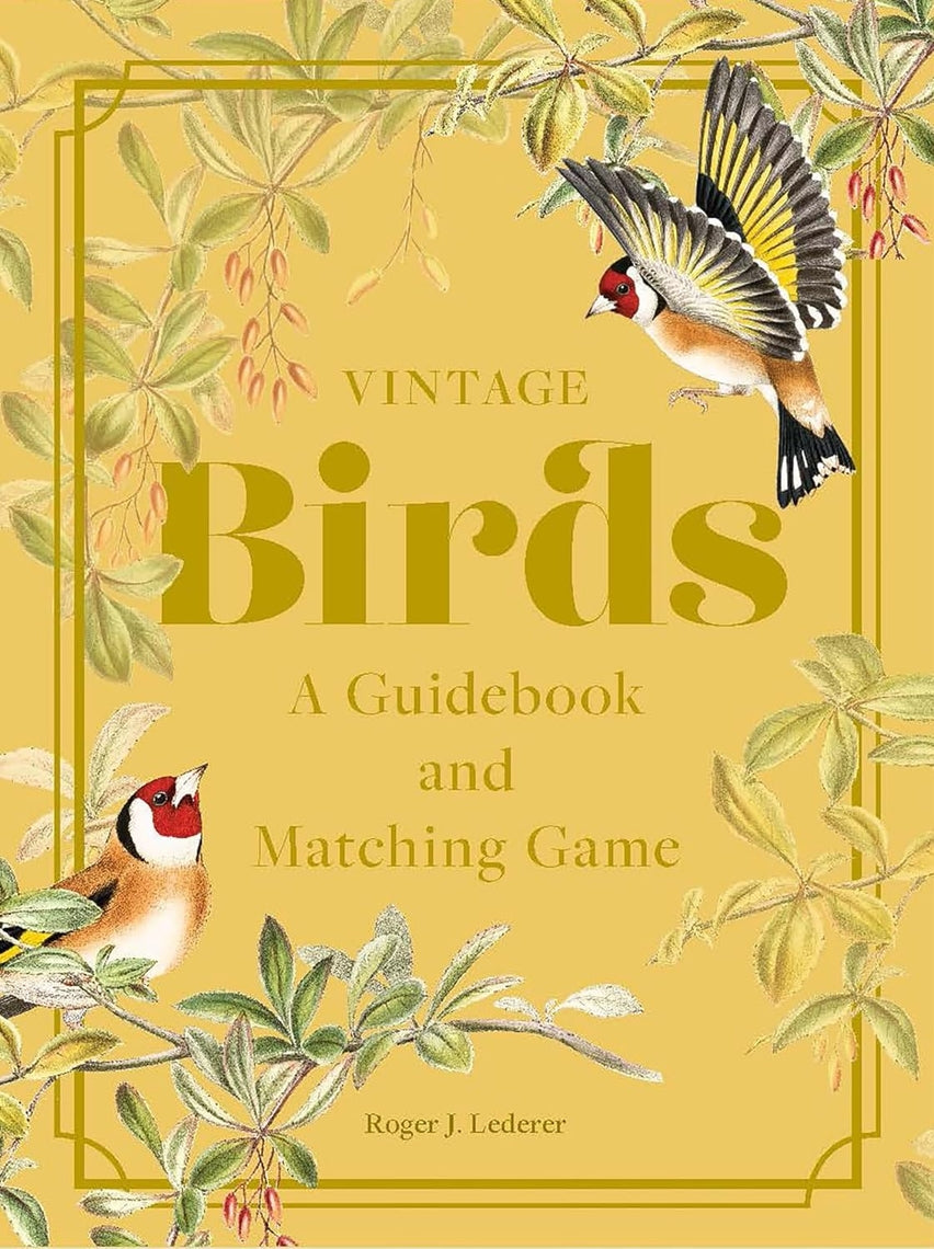 Vintage Birds book with vintage full-color bird illustrations on the cover.