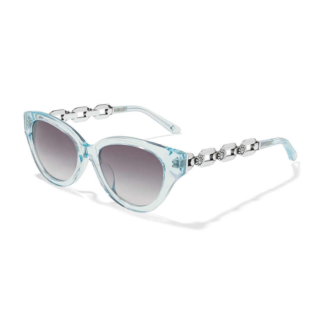 Oval Twinkle Chain sunglasses in Ocean Water with silver accents and fine quality crystals