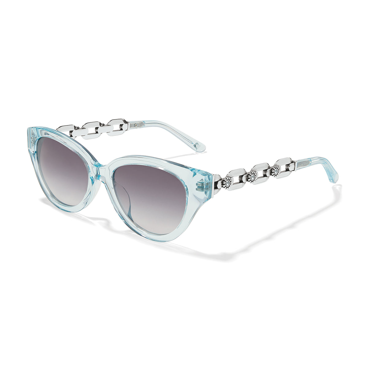 Oval Twinkle Chain sunglasses in Ocean Water with silver accents and fine quality crystals